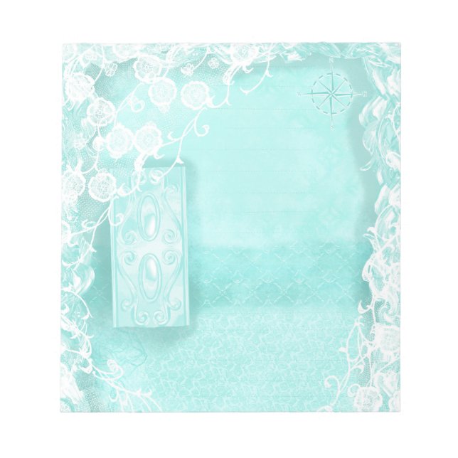 Aqua und Spitze Junk Journal Notizblock (Vorderseite)