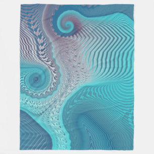 Aqua und Taupe Ozeanische Wirbel Abstrakt Fleecedecke