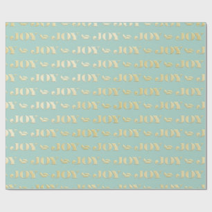 Aqua- und Teal-Weihnachtspapier mit goldenen Akzen Geschenkpapier