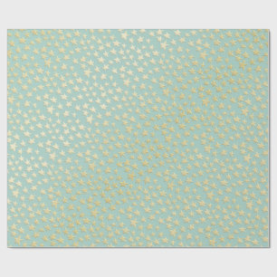 Aqua- und Teal-Weihnachtspapier mit goldenen Akzen Geschenkpapier