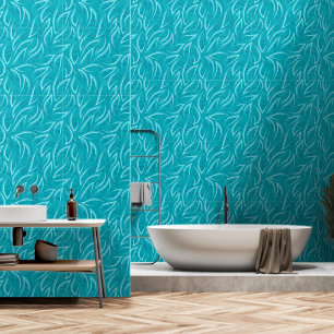 Aqua und Weiße Waves Tapete