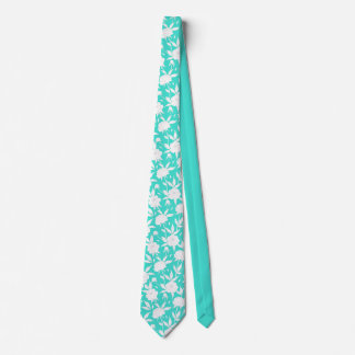 Aqua und White Floral Muster Trauzeugen Hochzeit Krawatte