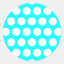 Aqua und White Polka Dots