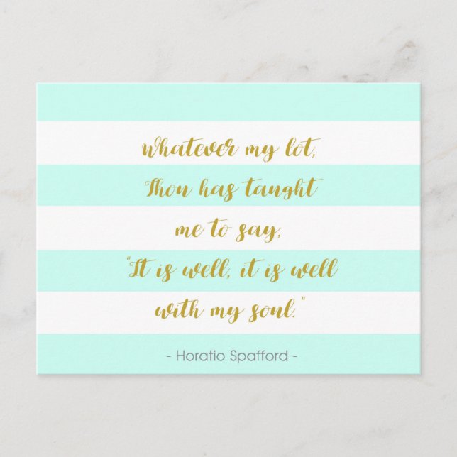 Aqua und White Strip "Es ist gut mit meinem Soul" Postkarte (Vorderseite)