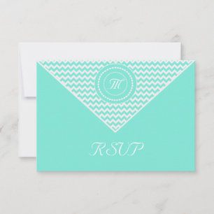 Aqua und White Zickzack UAWG RSVP Karte