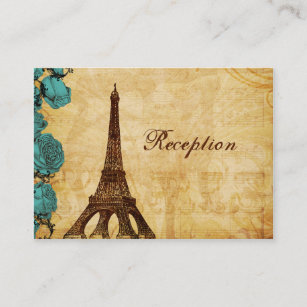 Aqua Vintag eiffelturm Paris Empfang Cards Begleitkarte