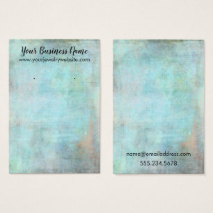 Aqua Vintag Grunge Earring Holder Display Cards