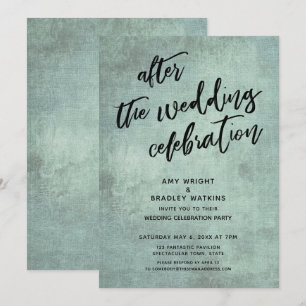 Aqua Vintage Casual nach der Hochzeitsfeier Einladung