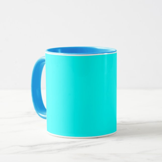 Aqua (Vollfarbe) Tasse (Vorderseite Links)