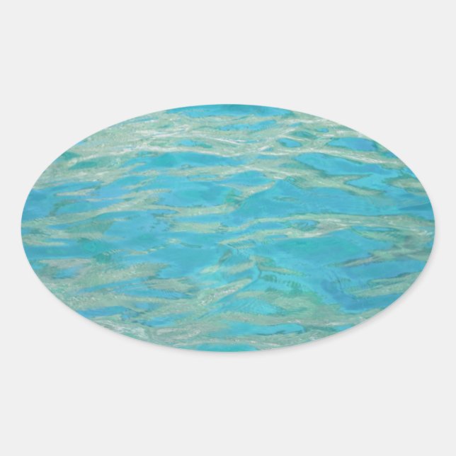 Aqua Wasser Ovaler Aufkleber (Vorderseite)