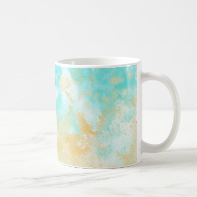 Aqua Watercolor Splash & Spritzer Tasse (Rechts)