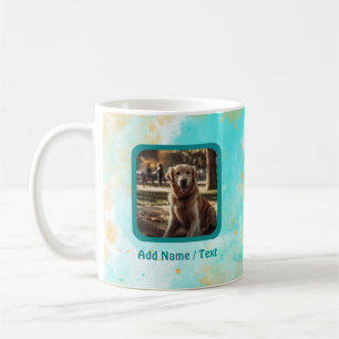 Aqua Watercolor Wash Personalizable Foto Tasse