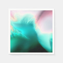 Aqua Wave Abstrakt Art Paper Napkin