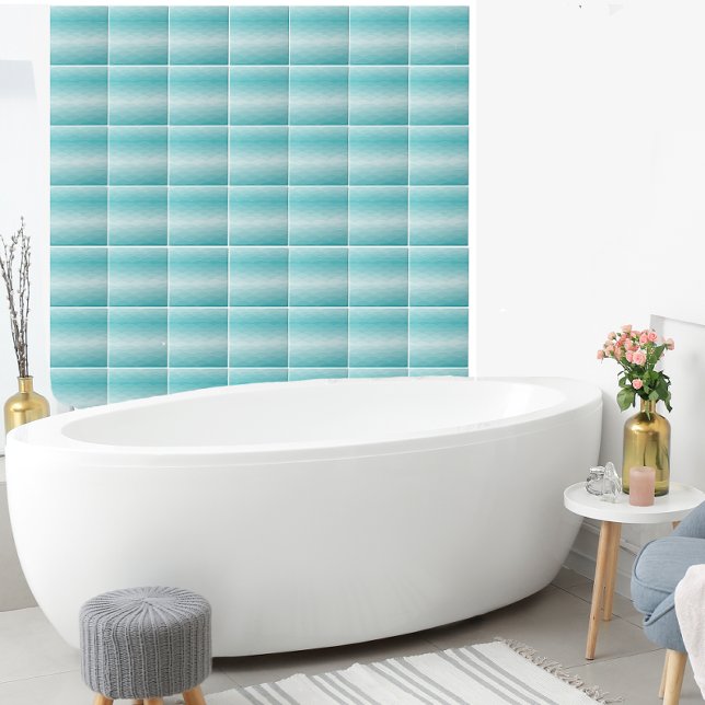 Aqua Wave Gradient | Modern Ocean Pattern Fliese (Von Creator hochgeladen)