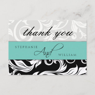 Aqua Wedding Danke-Card Dankeskarte