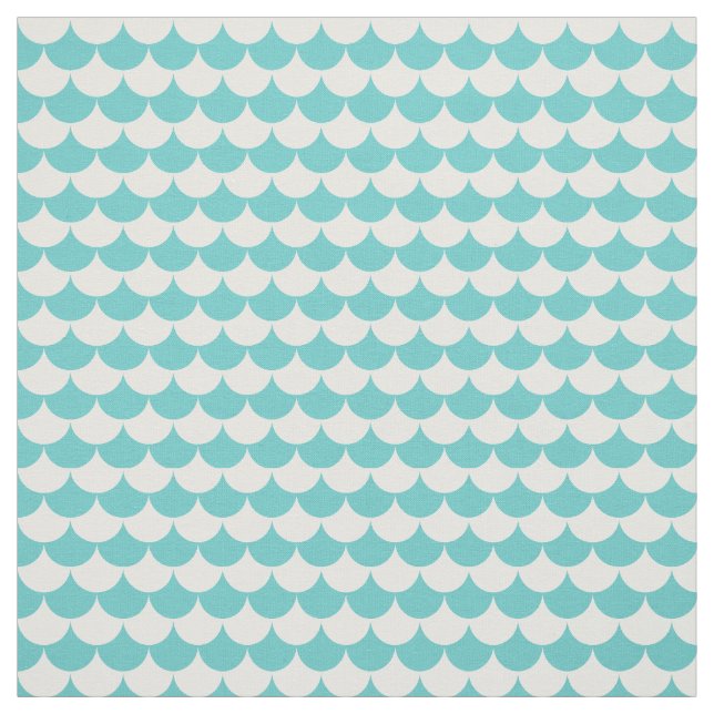 Aqua-weiße Muster-Skalen Stoff (Muster)