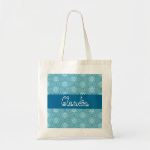 Aqua-weiße Petite Blumen, die Brautjungfern-Tasche Tragetasche