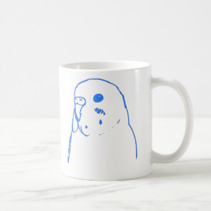 Aqua Wellensittich-Porträt Kaffeetasse