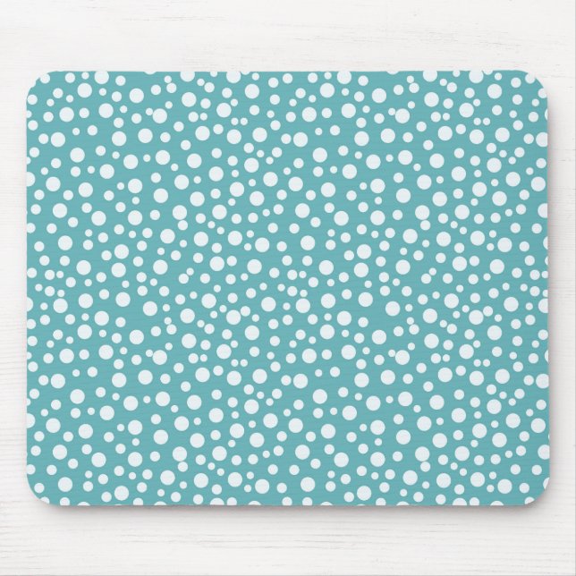 Aqua White Confetti Mousepad (Vorne)