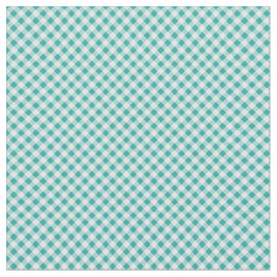 Aqua White Gingham Stoff