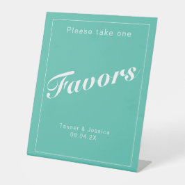 Aqua & White Moderne Minimalistische Gastgeschenk  Sockelschild