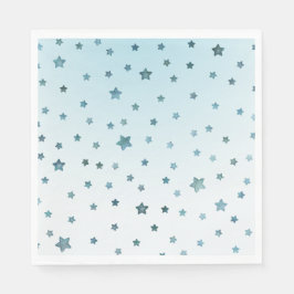 Aqua White Ombre Stars Serviette