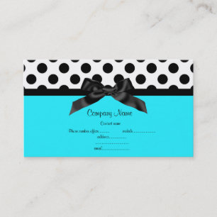 AQUA WHITE POLKA DOT BUSINESS CARD VISITENKARTE