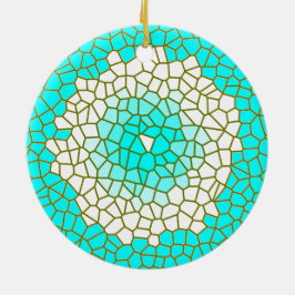 Aqua White Stached Glass Design> Muster Ornamente