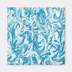 Aqua & White Swirl Magnet