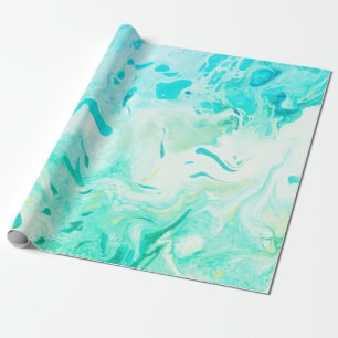 Aqua Wirbel Shades of Blue Green Geschenkpapier