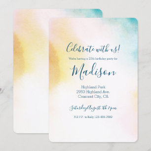 Aqua Yellow Blush Gefärbte Krawatte Ombre Einladung