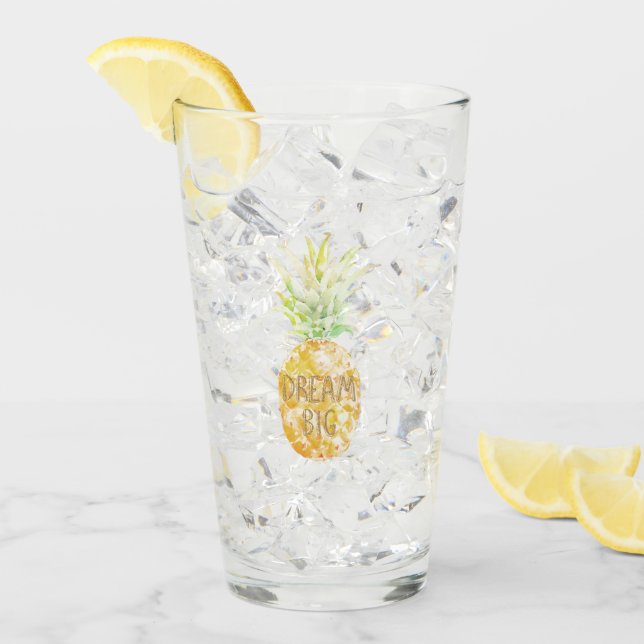 Aqua Yellow Pineapa Goldener Traum Glas (Vorderseite Ice)
