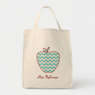 Aqua-Zickzack Apple-Lehrer-Tasche Tragetasche