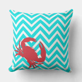 Aqua Zickzack Crabby Chic Accent Pillow Kissen