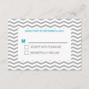 Aqua Zig Zag RSVP Karte