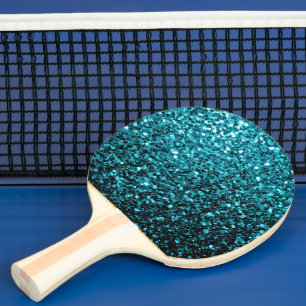 Aquablau glänzender falscher Glitter funkelt Tischtennis Schläger