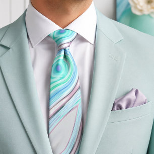 aquablau mintgrün lila lila pastell regenbogen krawatte
