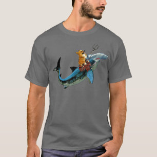 Aquadog der Corgi Reiten Hammerhead Hai Shirt