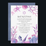 Aquädukte im Ozean Bat Mitzvah Einladung<br><div class="desc">Whimsikale,  rosa und blaue Ozeanmotive Fledermaus Mitzvah Einladungen mit Meerfernn,  Algen,  Korallen,  Muscheln und Seestern entwickelt,  um schnell und einfach auf Ihre Event-Besonderheiten angepasst werden.</div>