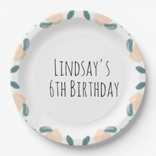 Aquädukte Pfirsich Birthday Border Art Napkin Pappteller