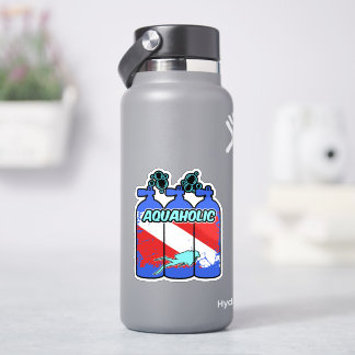 Aquaholic Scuba Diving Sticker