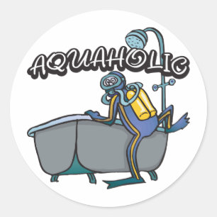 Aquaholic SCUBA Runder Aufkleber
