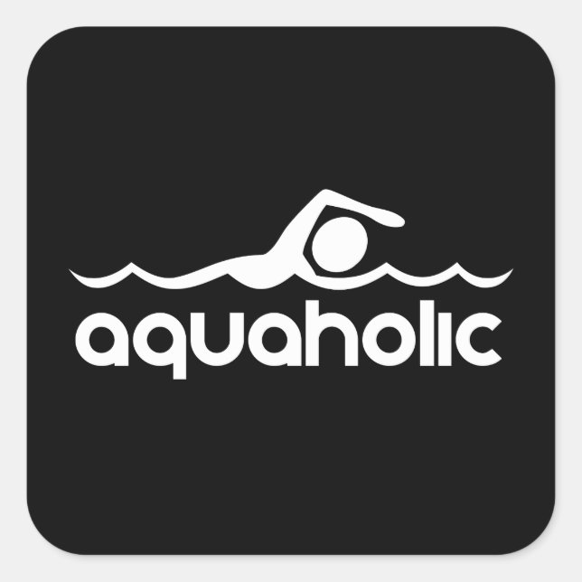 Aquaholisch Quadratischer Aufkleber (Vorderseite)
