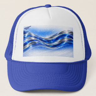 Aqualume Flow – Blue Silver Wave Energy Tasse Truckerkappe
