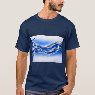 Aqualume Flow Shirt – Blaue Silberwellen-Energie-D