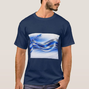 Aqualume Flow Shirt – Blaue Silberwellen-Energie-D