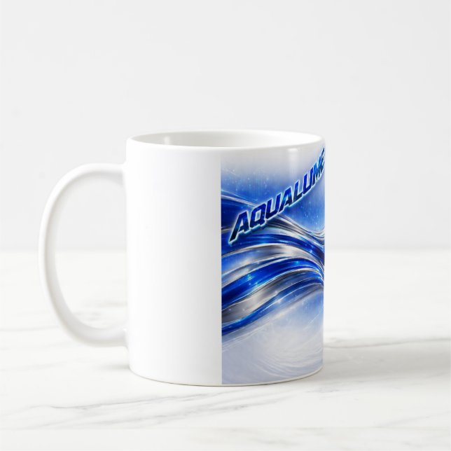 Aqualume Flow-Shirt – Blue Silver Wave Energie Des Kaffeetasse (Links)