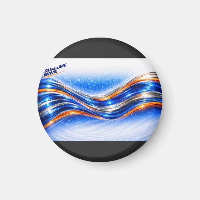 Aqualume Wave Shirt – Blue Orange Abstract Flow De Magnet (Vorne)