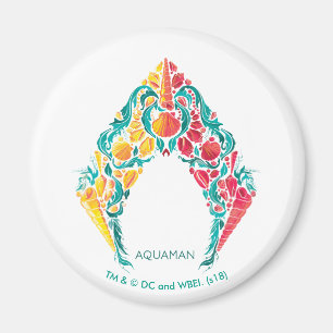 Aquaman   Aquaman & Mera Themed Seashell Logo Magnet