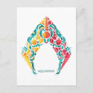 Aquaman   Aquaman & Mera Themed Seashell Logo Postkarte